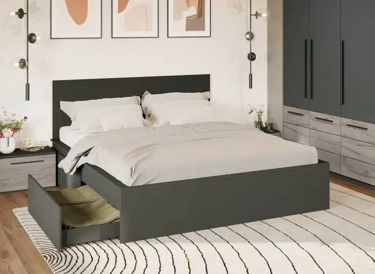 Set Mobila Dormitor Gri Noce C15 - Transport Gratuit in 4-10 zile