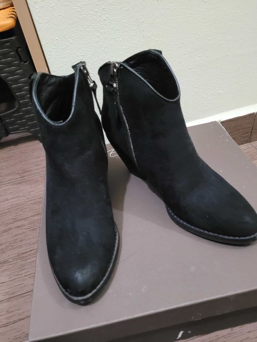 Botine toc mediu piele