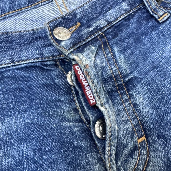 Blugi Dsquared2  vintage albastri  Distressed Denim Slim Fit 54 IT marimea L