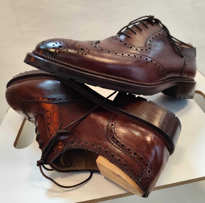 Pantofi oxford 41 41.5 de lux Cordwainer NOI brogue piele naturala