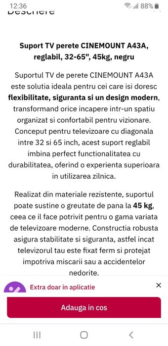 Suport led tv A43A Cinemount