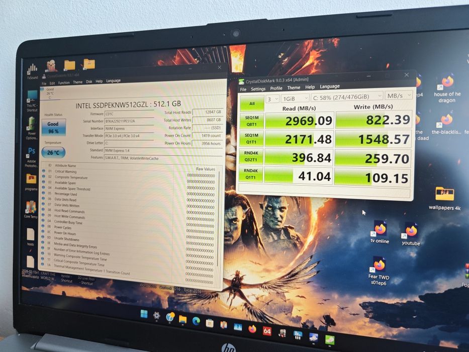 LAPTOP HP 250 G8 - I5 1035g1 10th-gen 4c8th, 8gb ddr4 , 256gb , bat90%+geanta+cooler