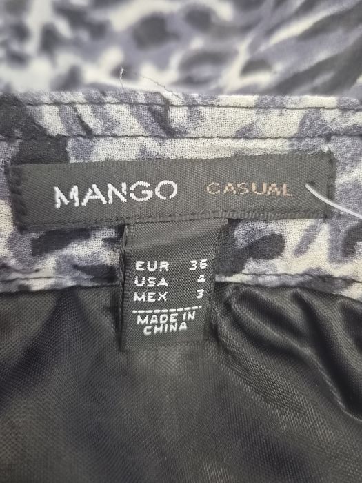Дамска ефирна пола MANGO с асиметрична кройка и принт – S/36