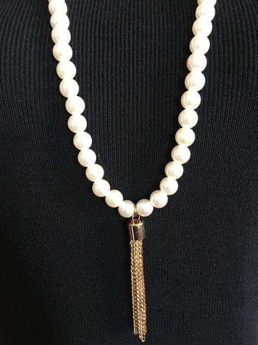 колие гердан бели перли