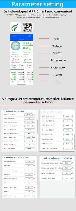 BMS БМС 12V 24V LIFEPO4 4S 100A 200A с Bluetooth