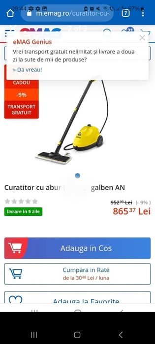 Karcher, aparat aburi cu fier de calcat