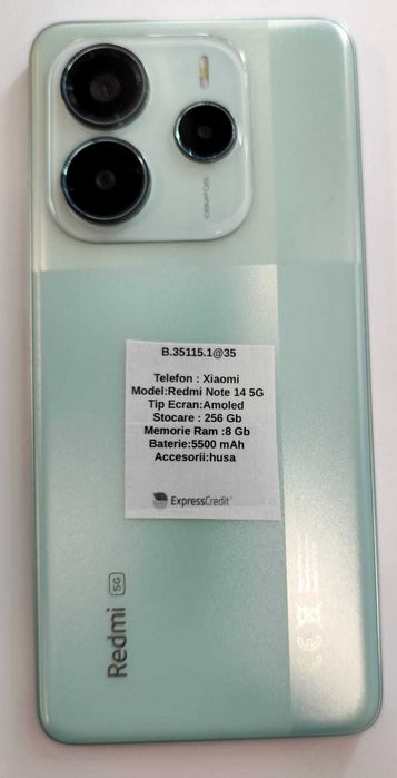 Telefon Xiaomi Redmi Note 14 5G  8GB/256GB  (AG35 B 35115) Garantie 2ani!