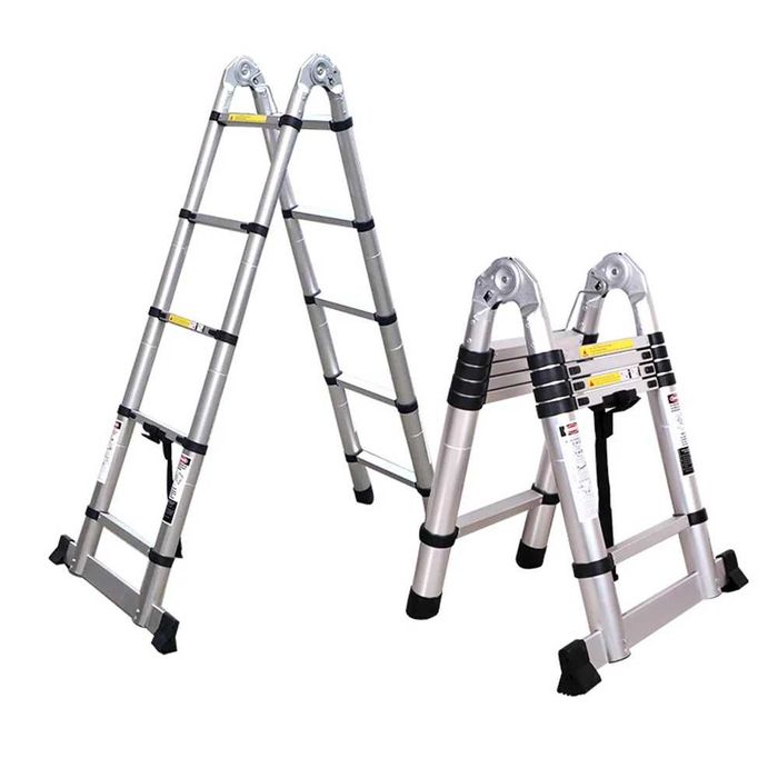 Стремянка-лестница телескопическая 2-секционная, 14 ступеней STR-3044