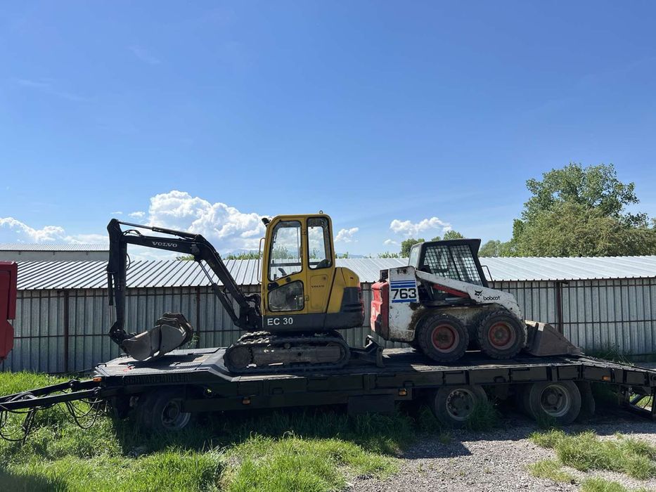 Мини багер бобкат самосвал и 20 тона колесен багер