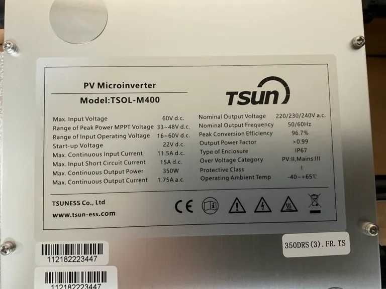 invertor/microinverter fotovoltaic de bloc Tsun TSOL-M400