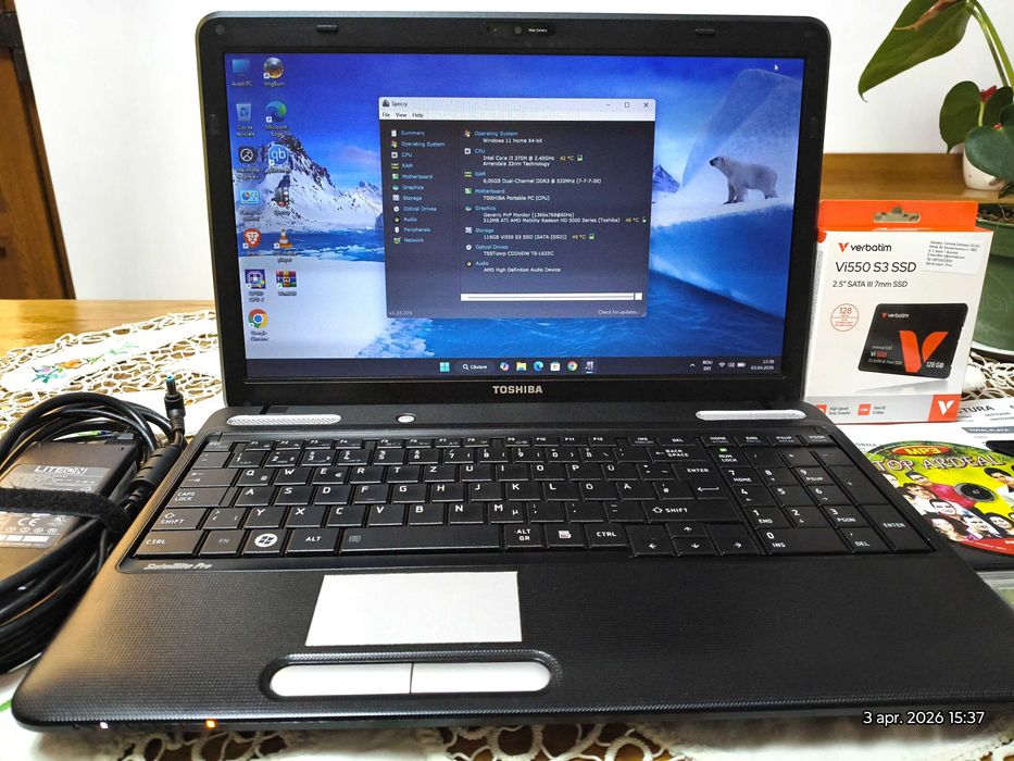 Laptop Toshiba Satellite Pro L650-MP deosebit, SSD nou garantie !