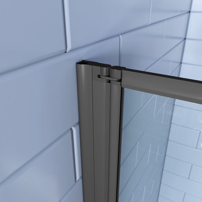 Paravan de duş pliabil AICA Bathrooms, negru mat, 1200x1400 mm