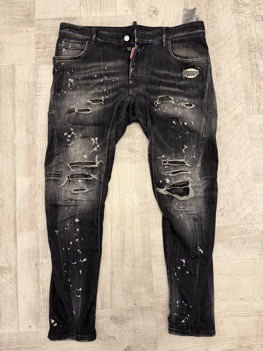 Blugi Dsquared2 Tidy Biker Negri – Mărimea 48