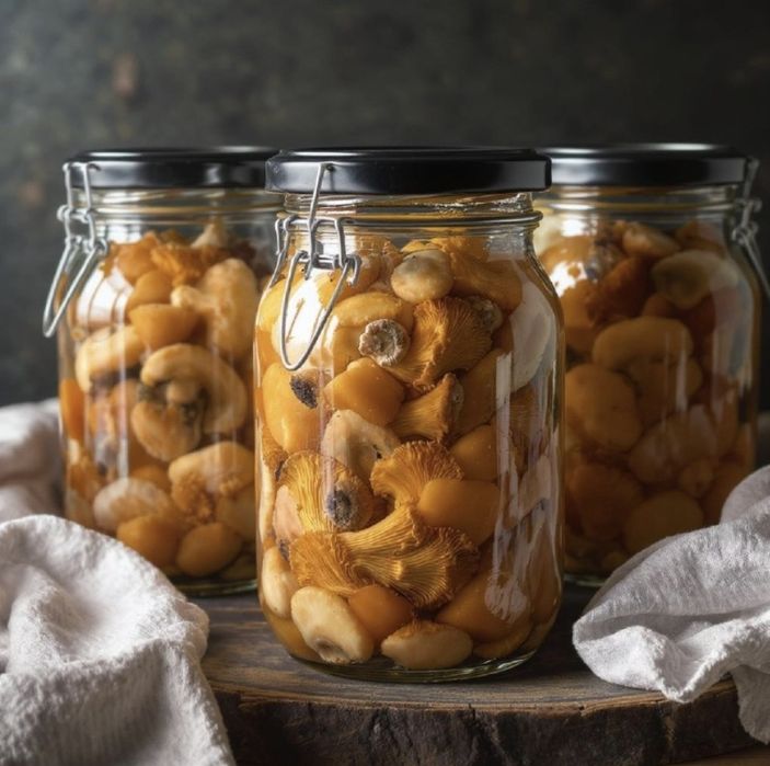 Грибы лисички маринованные
