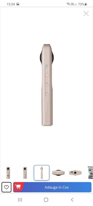 Camera inteligenta Ricoh 360 Theta SC2, senzor CMOS 12 Mpx, video 4K,