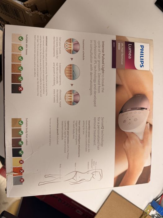 Aparat de epilat Philips Lumea Ipl 9900 BRI951 nou 4 capete sigilate