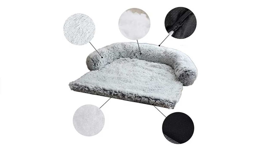 Patura pufoasa pentru animale de companie, Alb murdar, 85x100x17 cm