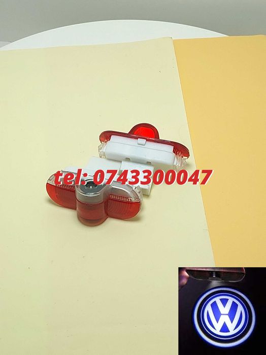 Set Proiectoare Cu Logo 3d Vw Golf 4 Touran Caddy Bora