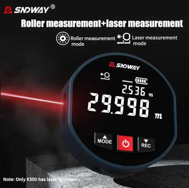 2 in 1 da lazerli gʻildirakli oʻlchagich. Роликовый лазерный дальномер