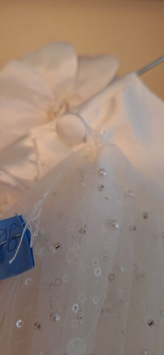 ROCHIE ELEGANTĂ LUNGA IVOIRE PENTRU FETE JESSICA  8 ani / 128  încălțăminte, capa, taior și mănusi incluse în preț, avand o  purtare și o curățare