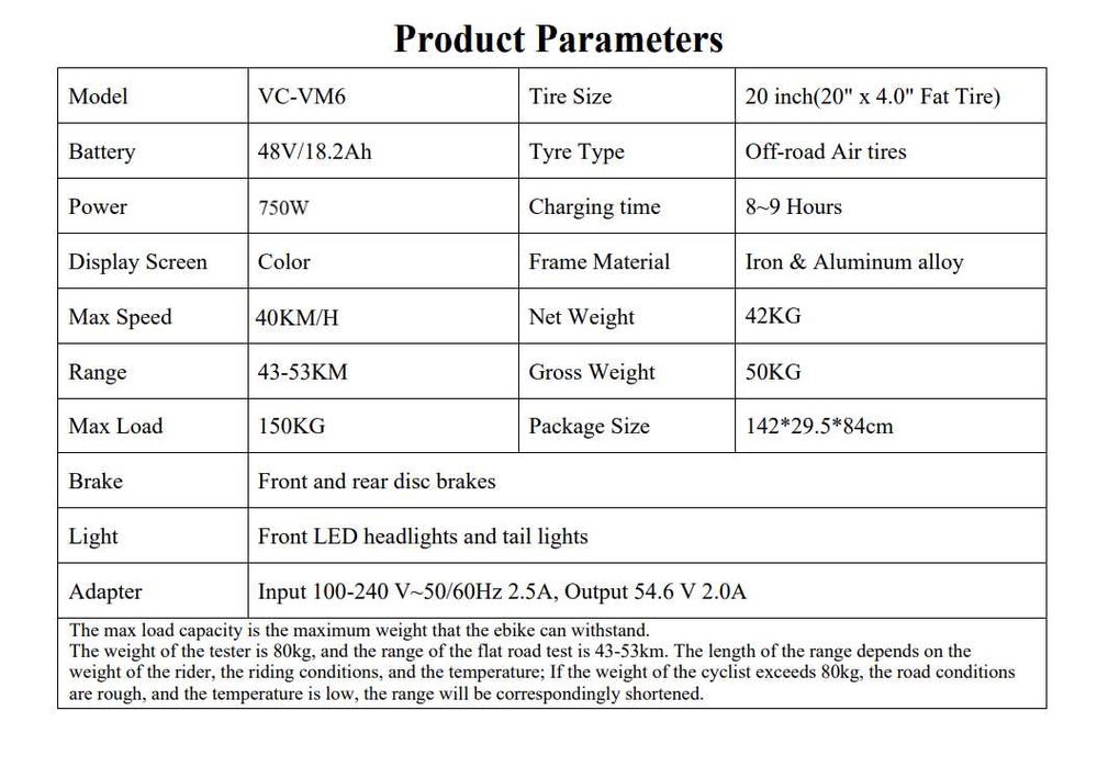 Електрически велосипед/колело VIPCOO VM6 750W 18.2AH