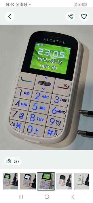 Telefon Alcatel perfect funcțional cu încărcător