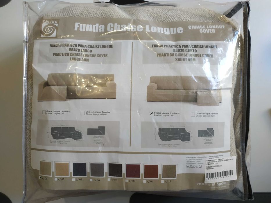 NOU | Husa elastica canapea coltar stanga, 250-310cm, Eysa, Troya, Bej