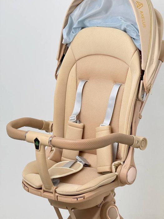 Premium bolalar aravachasi AXELUS beige + gold