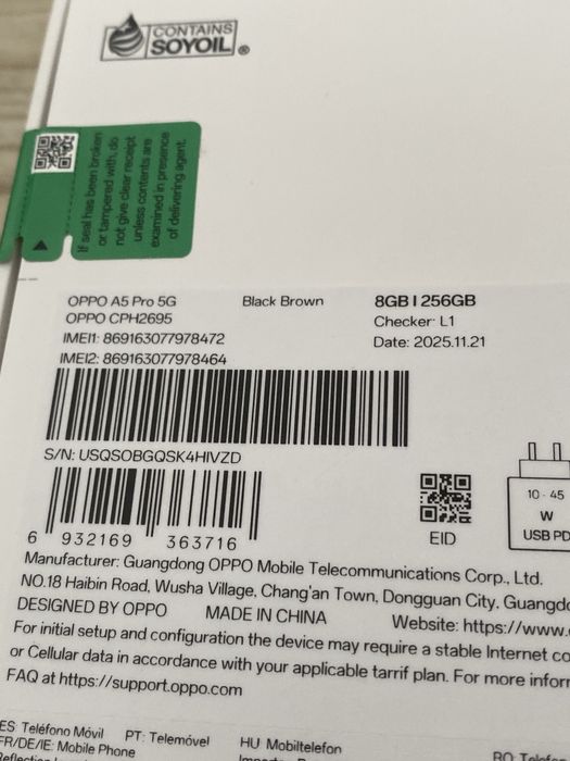 Oppo A5 PRO , 5G , NOU , Sigilat , 256 GB , Garantie