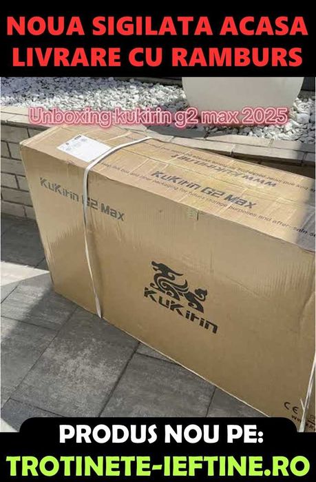 Trotineta KuKirin G2 MAX MODEL 2026, motor 1000W, baterie 48V, roti mari off-road, NOUA si SIGILATA, Service Romania