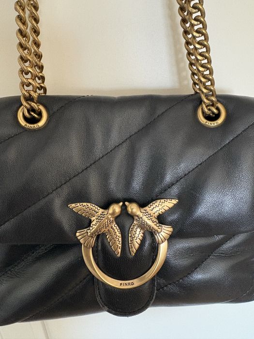Pinko puff bag кожена чанта