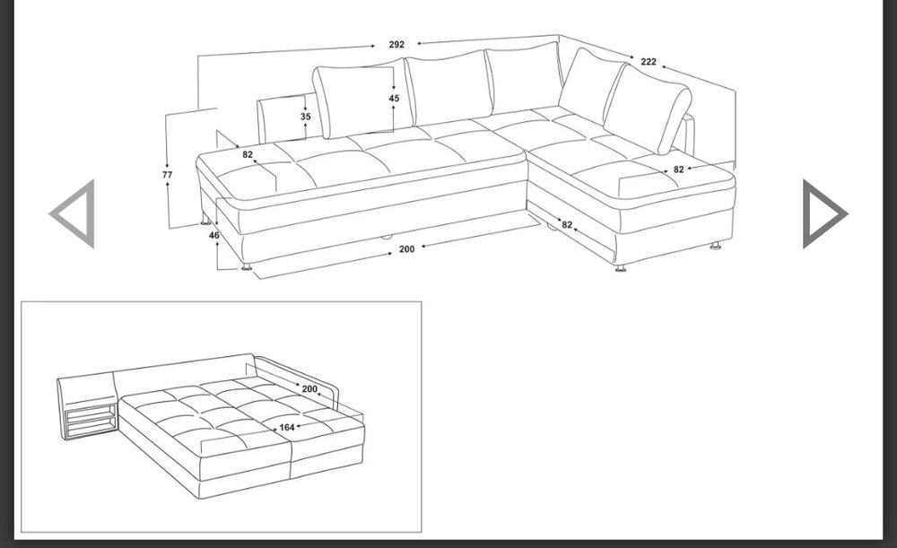 Голям ъглов бежов диван