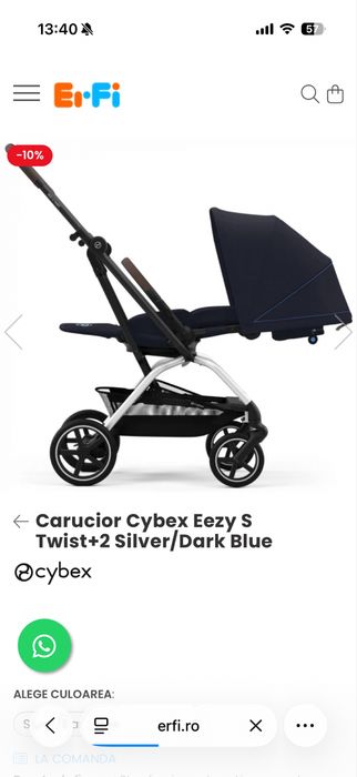 Carucior Cybex Eezy S Twist+2 Silver/Dark Blue