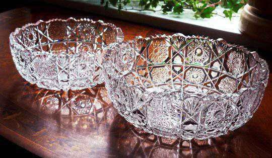 Хрустальные конфетницы 4шт Югославия на трёх ножках