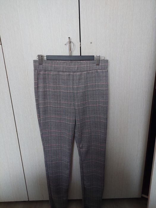 Pantaloni eleganți damă OVS, carouri gri, mărimea L (40) – office / bu