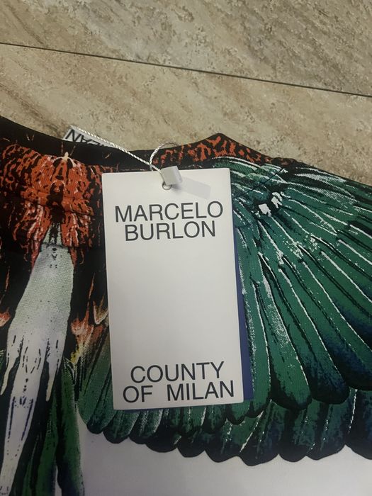 Tricou Marcelo Burlon Alb Cu Verde