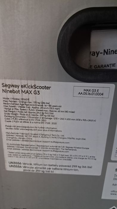 Trotineta electrica Segway Ninebot  Max  G3.,  NOU