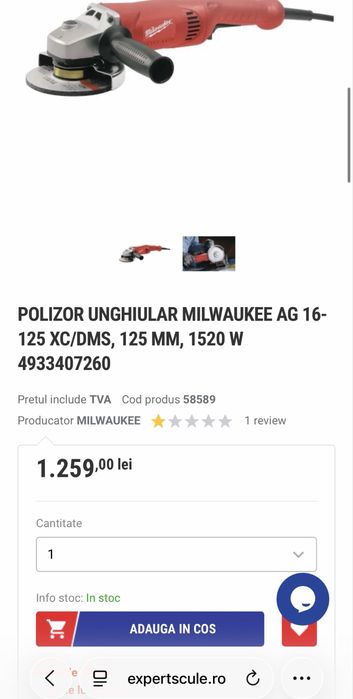 Masina de frezat bosch gof 1300 ace si polizor unghiular milaaukee