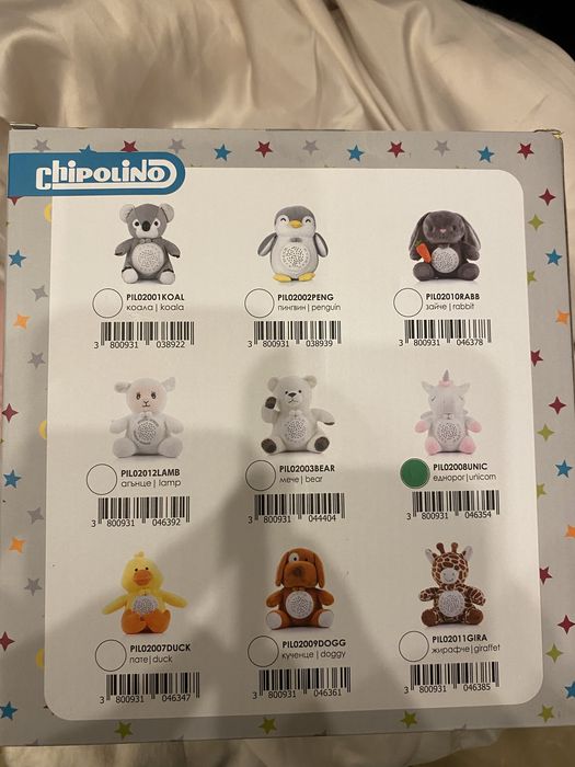 CHIPOLINO Играчка с проектор, бял шум и музика ЕДНОРОГ