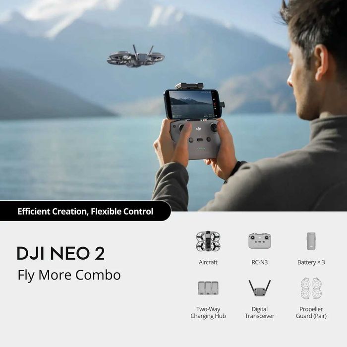 DJI Neo 2 Fly More Combo - Неразличим от нов  с 2 години гаранция и опция за DJI Care