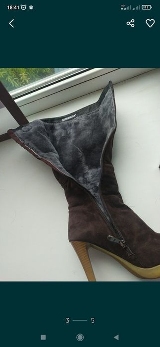 Сапоги зимние замшевые