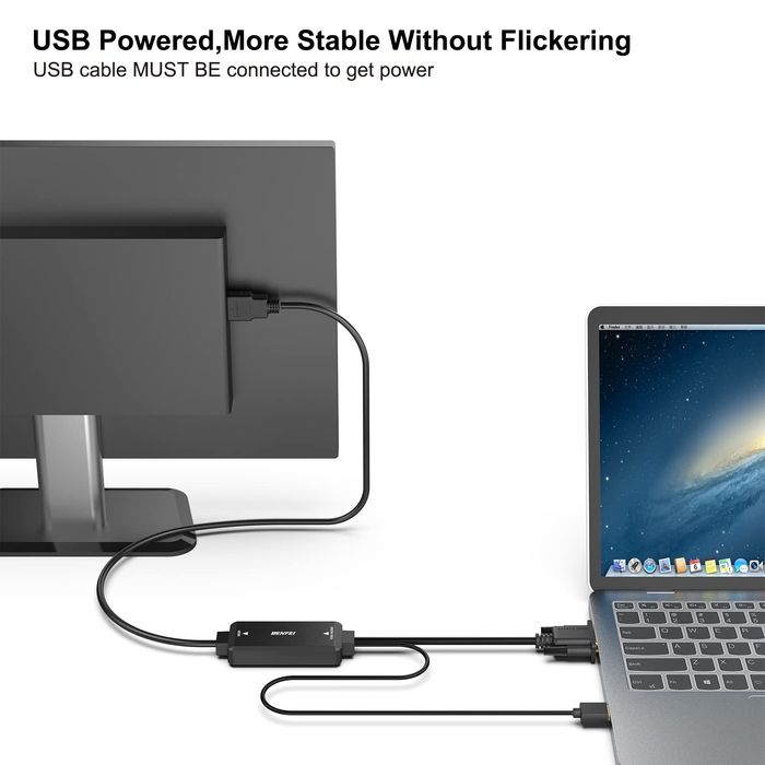 Цена за 2бр.VGA към HDMI 1080P резолюция с аудио поддръжка