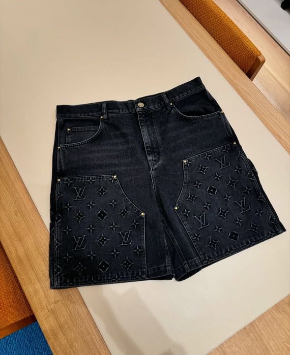 Blug scurt din denim Louis Vuitton model LV Carpenter Monogram