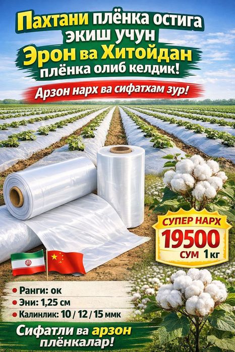 Paxta uchun plyonka sotiladi