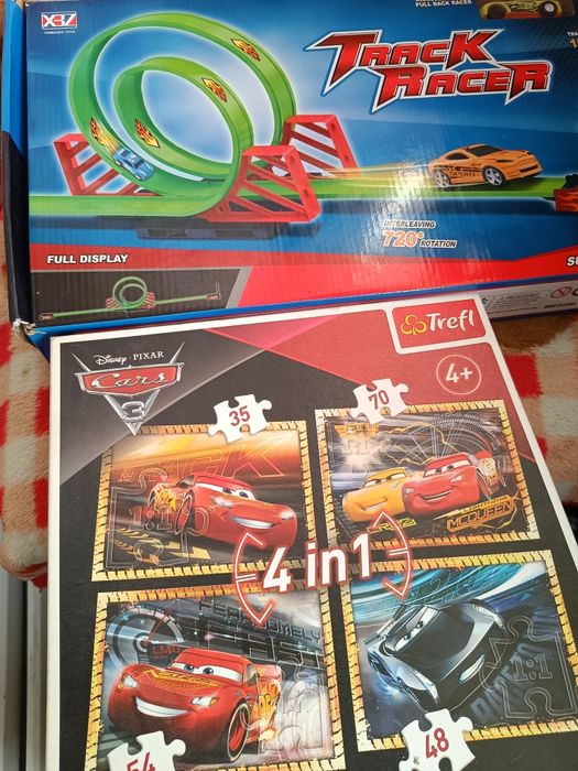 Puzzle Cars 4 în 1+ circuit mașinuță cadou