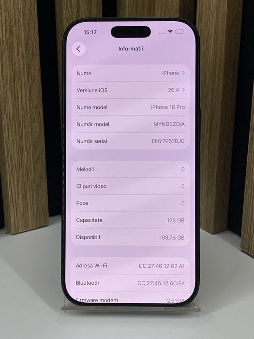 Iphone 16 Pro 128Gb 90% baterie Garantie / Factura #59034