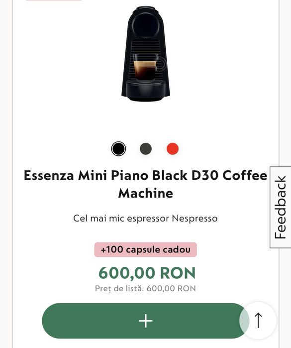 (SIGILAT) Espressor Nespresso by DeLonghi ESSENZA MINI