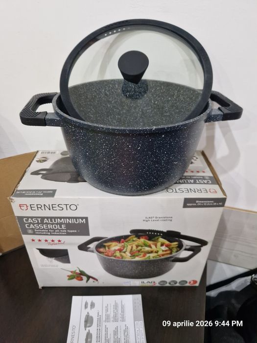 Oală 4L ,aluminiu cu învelis de granit