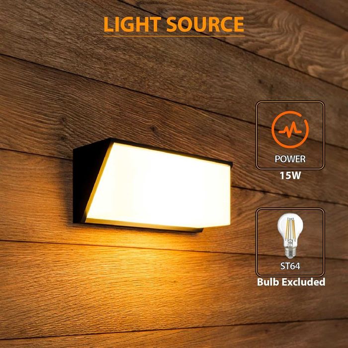 EBION E27 Max 20W LED стенна градинска лампа IP 44, тъмно сива