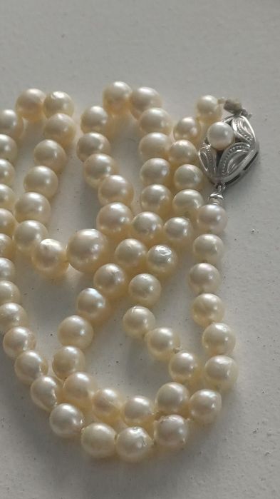 Colier din perle Naturale cu incuietoare din Argint 835